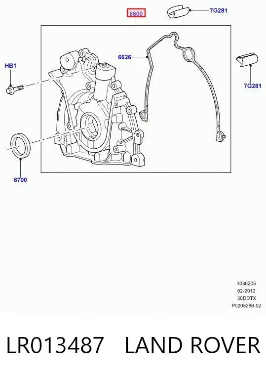 Pompa oleju LR013487 Land Rover