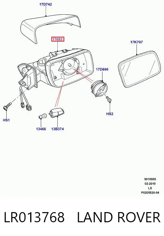 Lusterko wsteczne lewe Land Rover Range Rover III