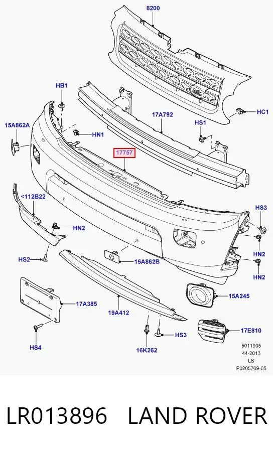 Zderzak przedni LR013896 Land Rover