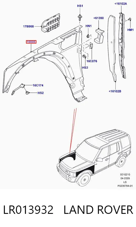 Błotnik przedni lewy Land Rover Discovery IV