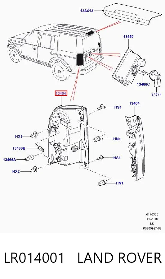 Lampa zespolona tylna prawa Land Rover Discovery IV