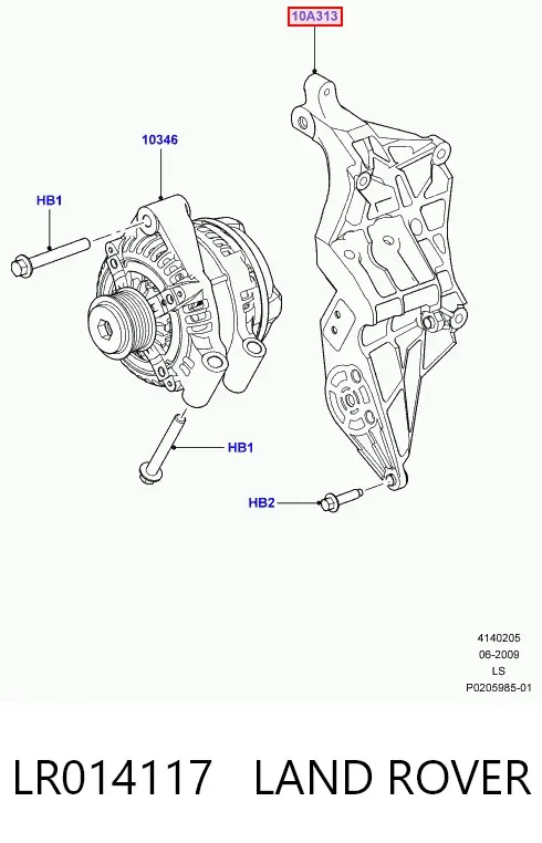 Wspornik alternatora Land Rover Range Rover SPORT I