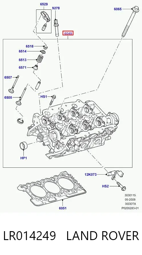 Głowica cylindrów prawa LR014249 Land Rover