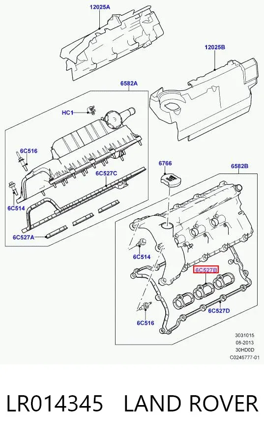Uszczelka pokrywy zaworowej silnika wewnętrzna LR014345 Land Rover