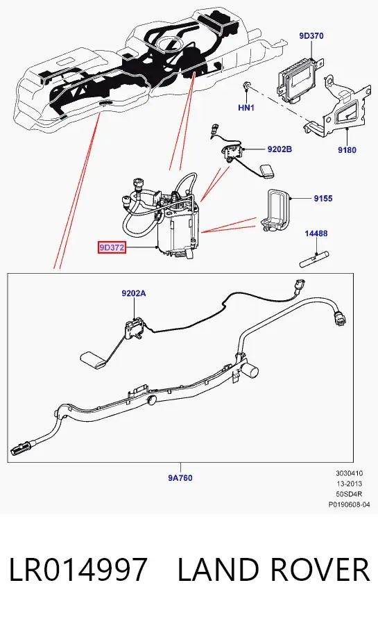 Moduł pompy paliwowej z czujnikiem poziomu paliwa LR014997 Land Rover