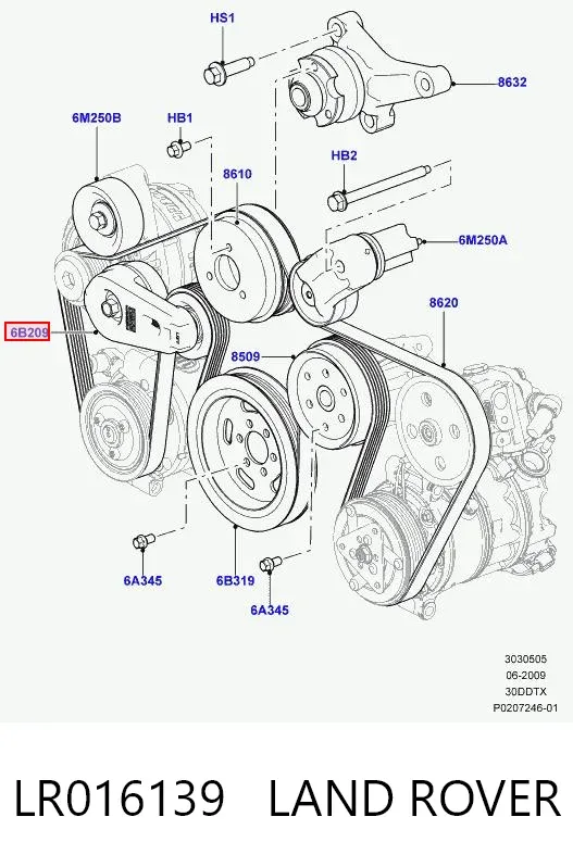 Napinacz paska napędowego LR016139 Land Rover
