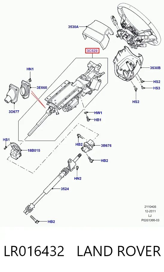 Kolumna (wał) kierownicza (kierownicy) Land Rover Range Rover III