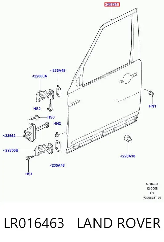 Drzwi przednie lewe LR016463 Land Rover