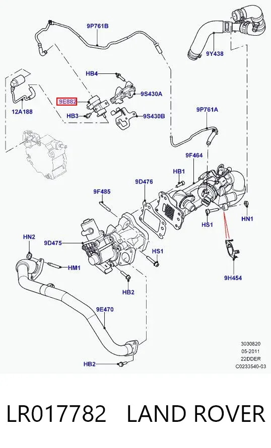 Przetwornik ciśnienia (solenoid) doładowania LR017782 Land Rover