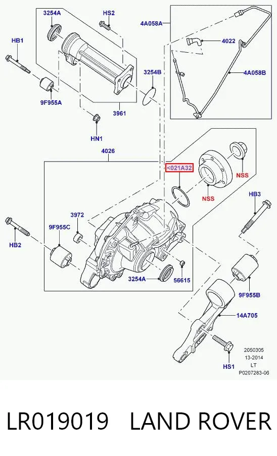 Uszczelniacz końcówki reduktora mostu przedniego LR019019 Land Rover