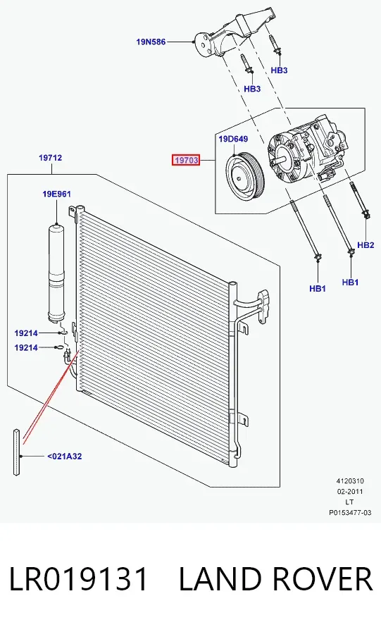 Sprężarka klimatyzacji LR019131 Land Rover