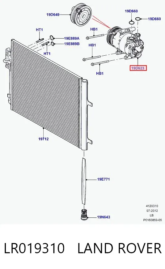 Sprężarka klimatyzacji LR019310 Land Rover
