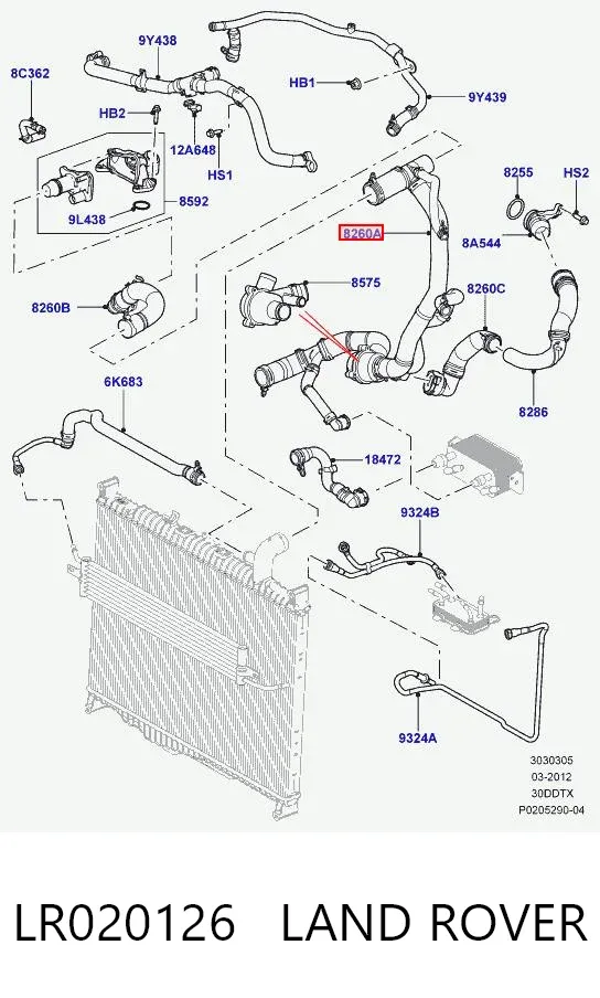 Termostat LR020126 Land Rover