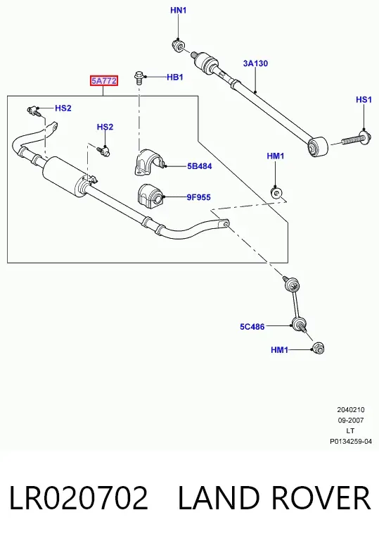Stabilizator tylny LR020702 Land Rover