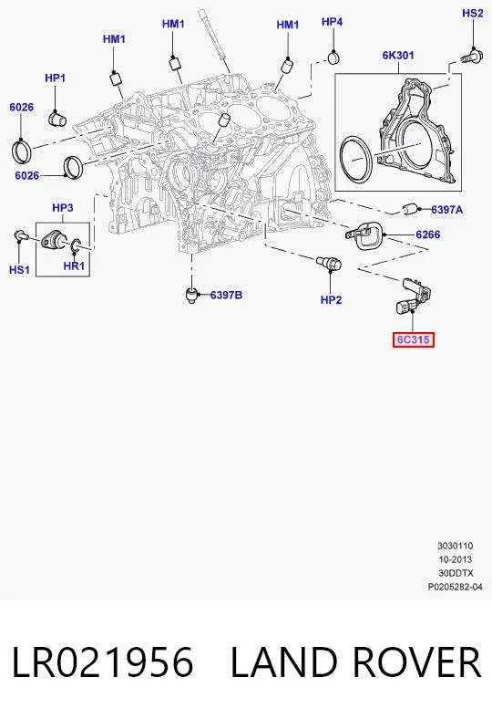 Czujnik położenia wału korbowego LR021956 Land Rover