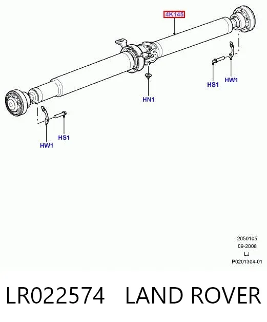 Wał Cardana tylny, kompletny LR022574 Land Rover