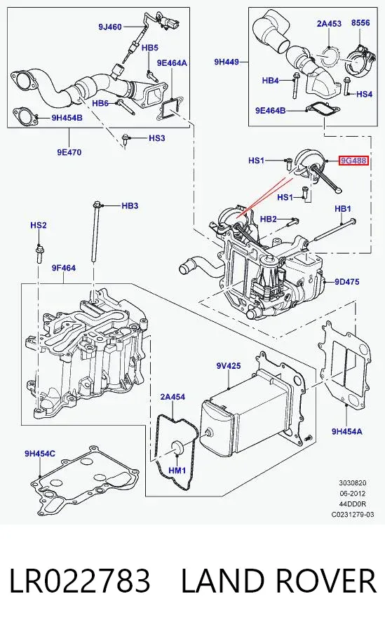 Zawór (aktuator) napędu klapy EGR LR022783 Land Rover