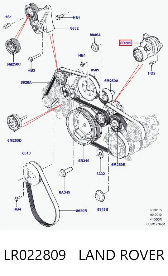 Napinacz paska napędowego LR022809 Land Rover