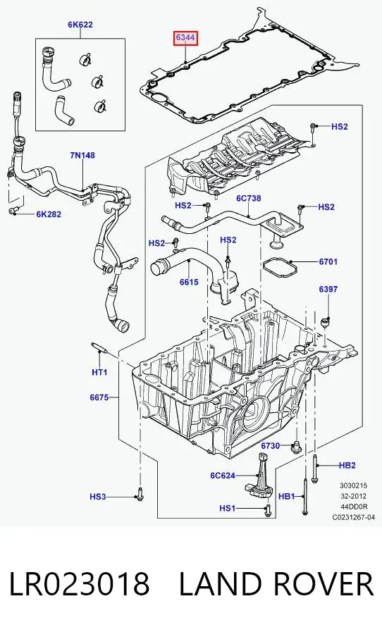 Uszczelka miski olejowej silnika LR023018 Land Rover