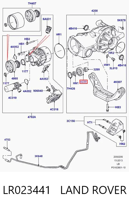 Łożysko końcówki mostu tylnego wewnętrzne LR023441 Land Rover