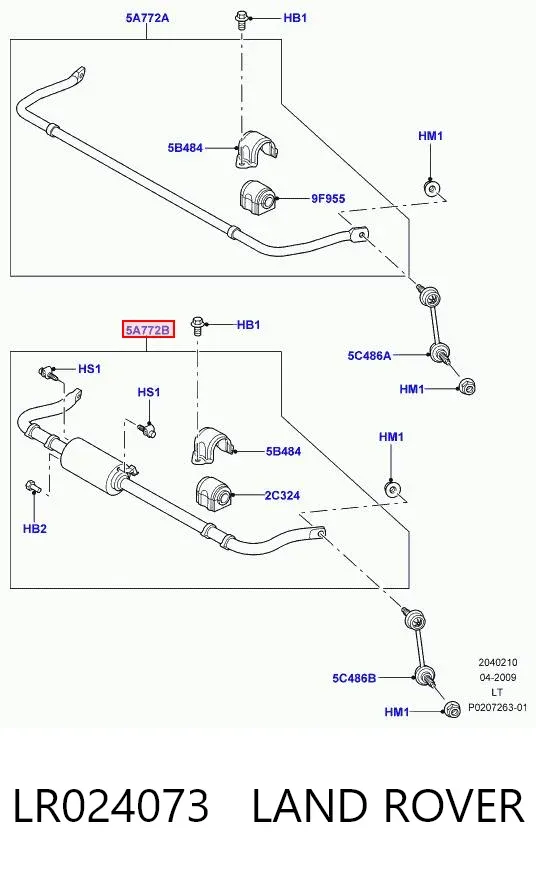 Stabilizator tylny LR024073 Land Rover