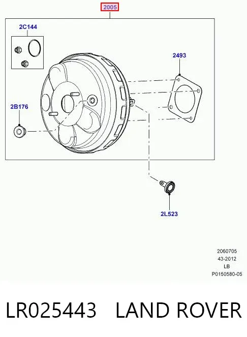 Wzmacniacz próżniowy hamulców LR025443 Land Rover