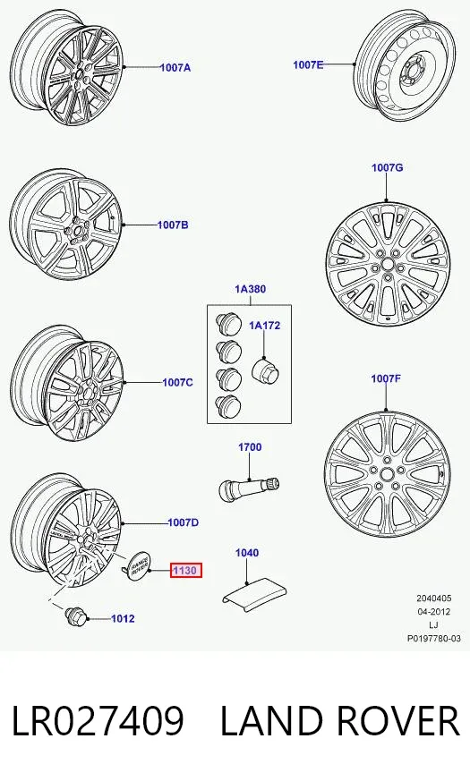 Zaślepka piasty LR027409 Land Rover