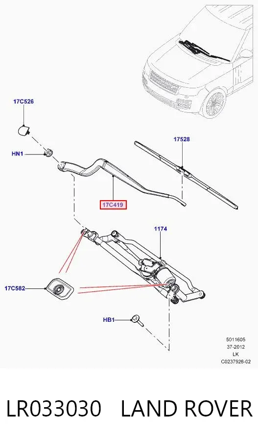 Ramię wycieraczki szyby przedniej Land Rover Range Rover SPORT II