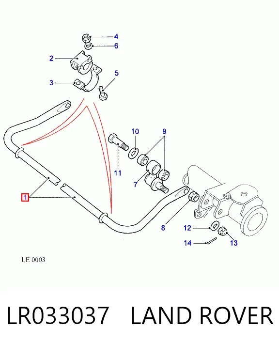 Stabilizator przedni Land Rover Discovery II