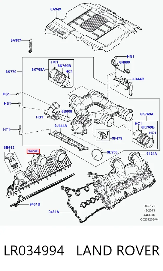 Kolektor ssący prawy LR034994 Land Rover