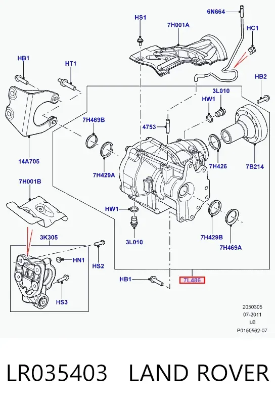 Skrzynia rozdzielcza LR035403 Land Rover
