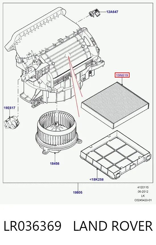 Filtr kabiny LR036369 Land Rover