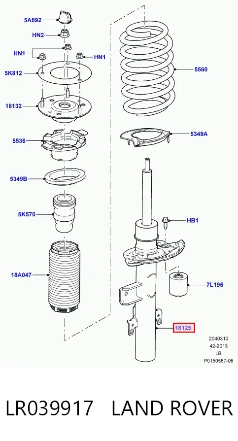 Amortyzator tylny prawy LR039917 Land Rover