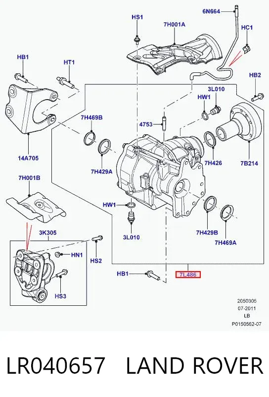 Skrzynia rozdzielcza LR040657 Land Rover