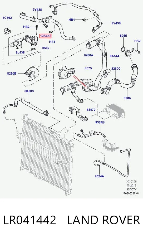 Czujnik temperatury płynu chłodzącego LR041442 Land Rover
