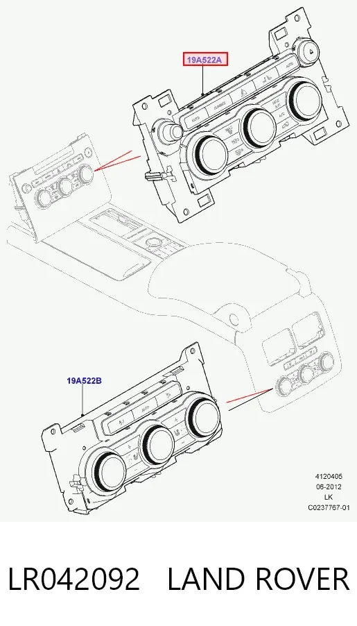 Sterownik trybów ogrzewania/klimatyzacji Land Rover Range Rover IV