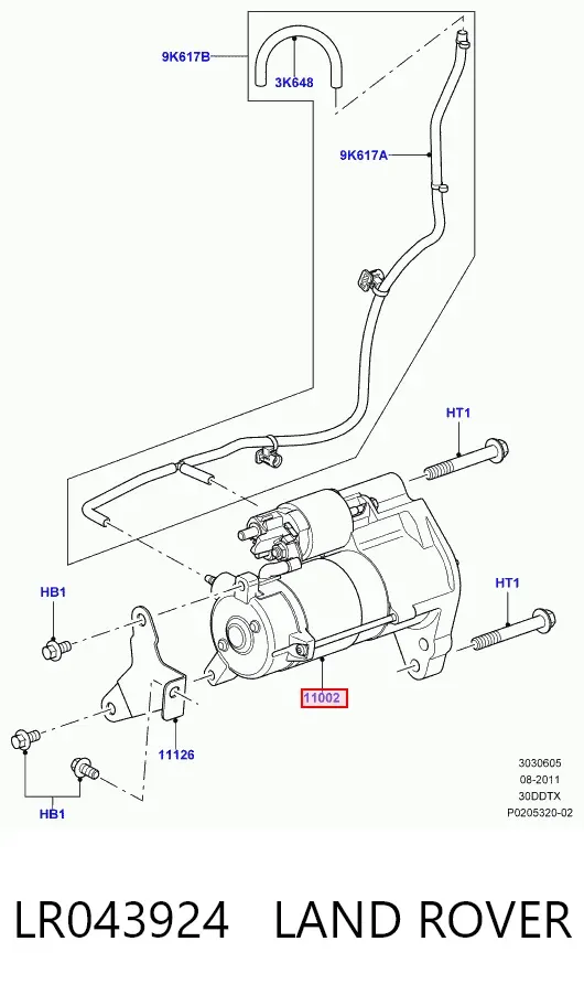 Rozrusznik LR043924 Land Rover