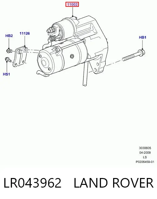 Rozrusznik LR043962 Land Rover