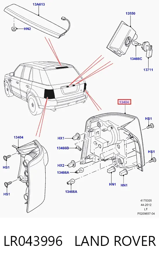 Lampa zespolona tylna lewa LR043996 Land Rover