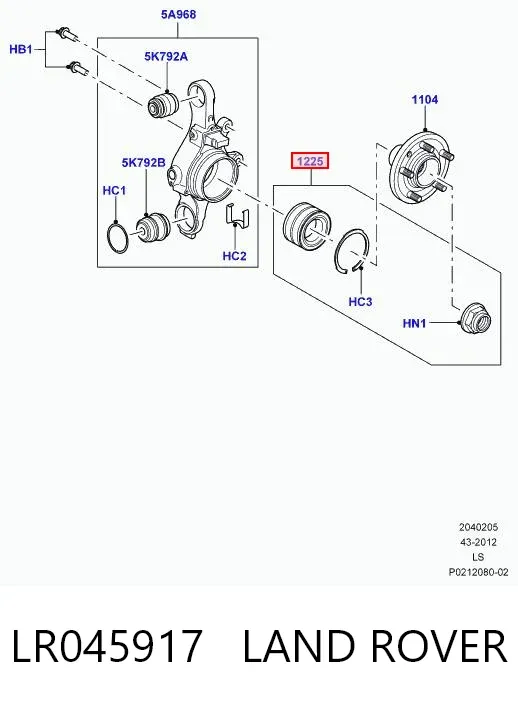 Lożysko piasty tylnej LR045917 Land Rover