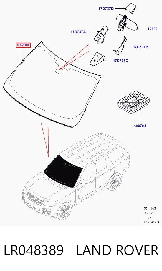 Szyba przednia LR048389 Land Rover