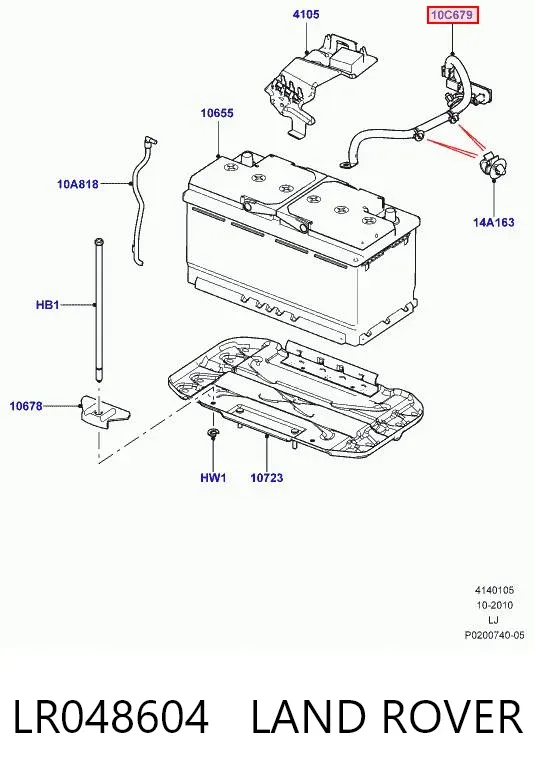 Przewód masowy akumulatora LR048604 Land Rover