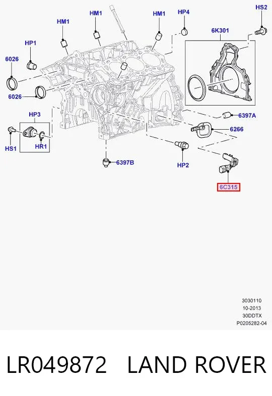 Czujnik położenia wału korbowego LR049872 Land Rover