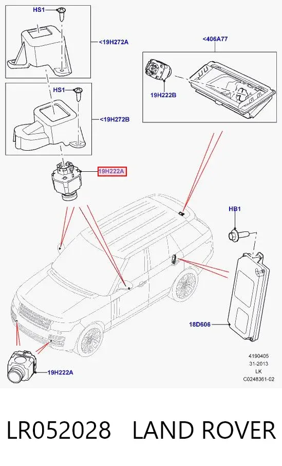 Kamera systemu zapewnienia widoczności LR052028 Land Rover