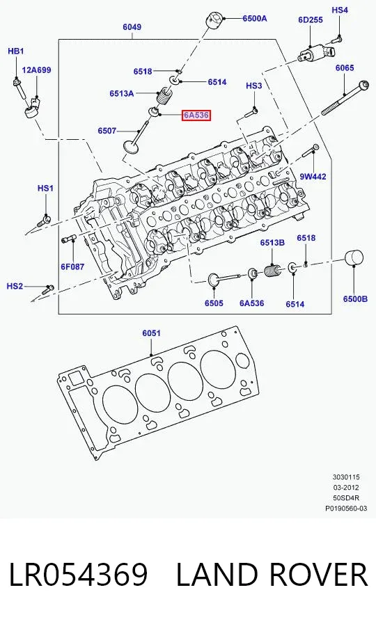 Uszczelniacz zaworu dolotowego/wylotowego LR054369 Land Rover