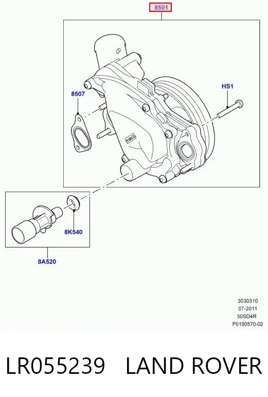 Pompa chłodząca wodna LR055239 Land Rover