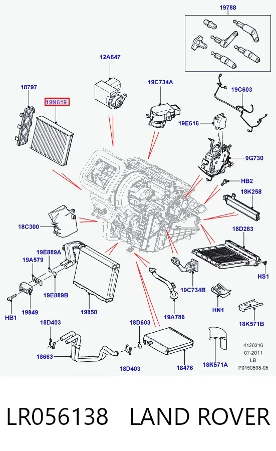 Filtr kabiny LR056138 Land Rover