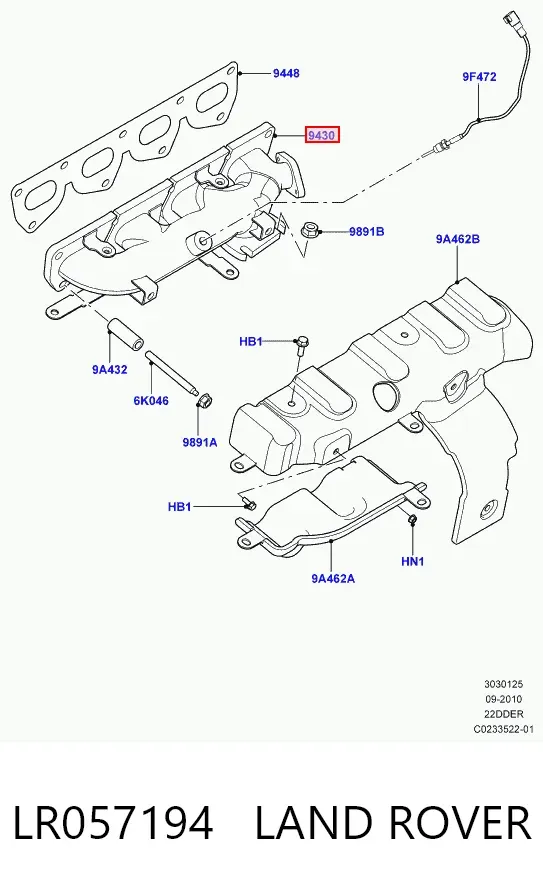 Kolektor wydechowy LR057194 Land Rover