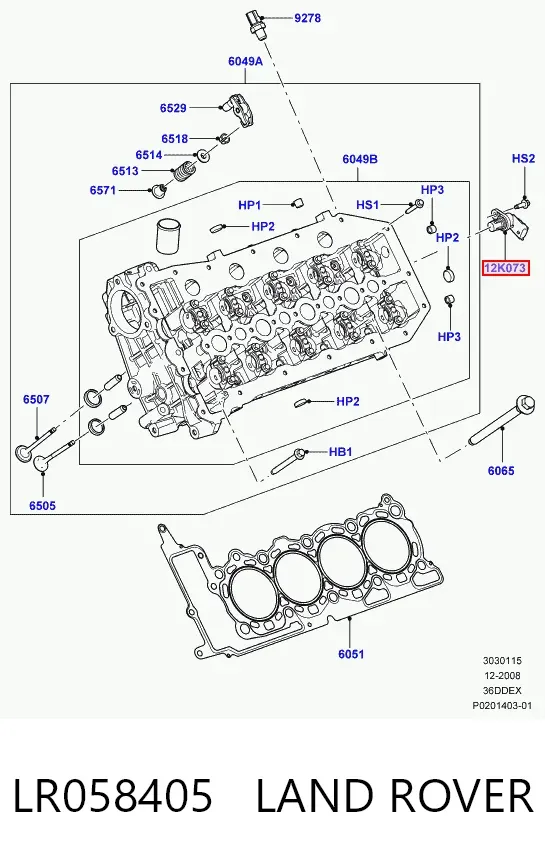 Czujnik położenia wałka rozrządu LR058405 Land Rover