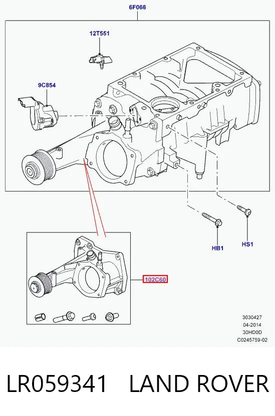Zestaw naprawczy sprężarki doładowującej LR059341 Land Rover